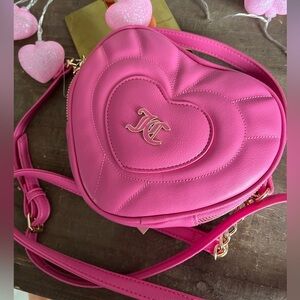 Juicy Couture “Only You” Heart Crossbody Juicy Pink Quilted Bag NWT